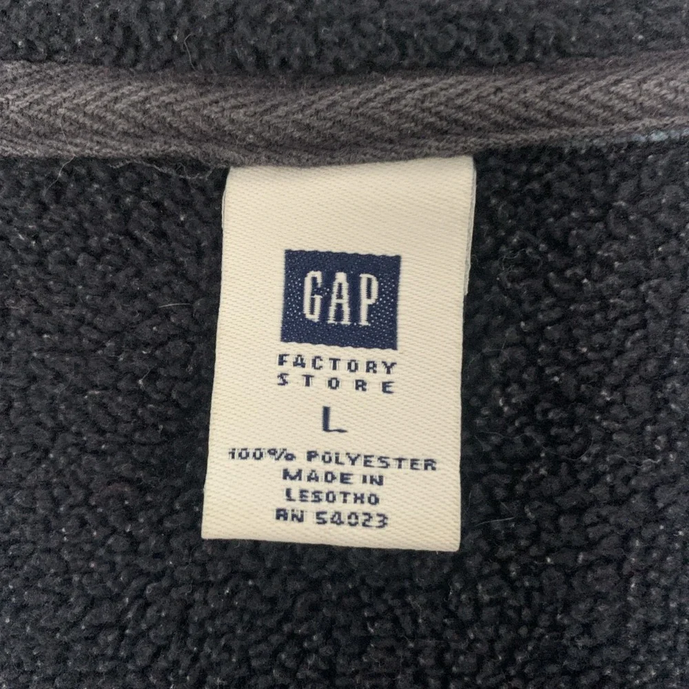 Vintage Gap Long Sleeve Shirt Terry Cloth Blue Racing Stripe 90s Streetwear Soft - Picture 3 of 7